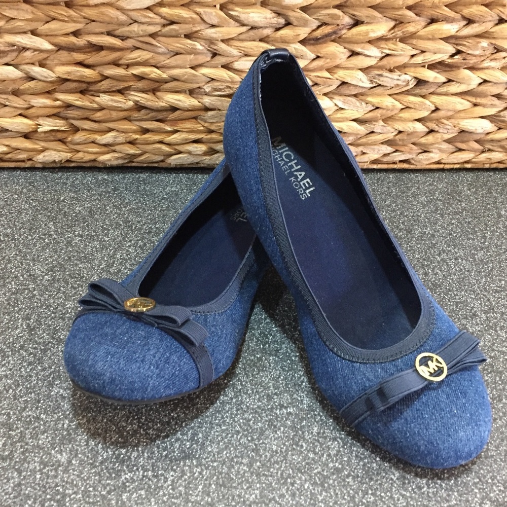 MICHAEL Michael Kors Blue Denim-Look Flats